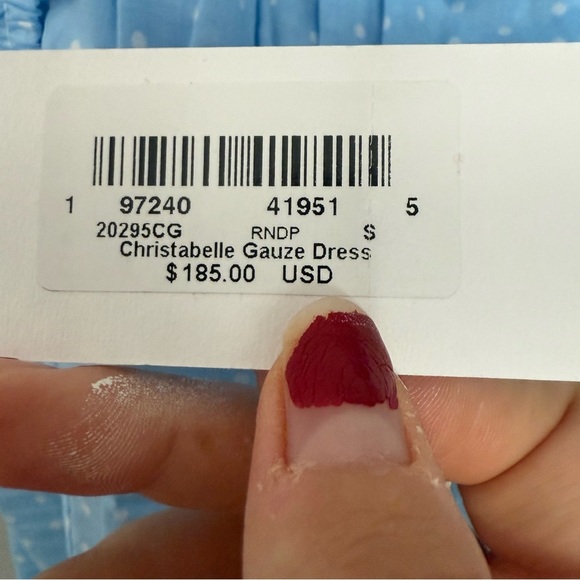 NWT Frankie’s Bikinis Dress Christabelle Gauze Maxi Corset in Blue Polka Dot - Picture 7 of 7